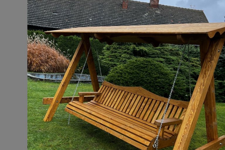 Zahradní houpačka Relax 3 - zlatý dub - foto č. 8