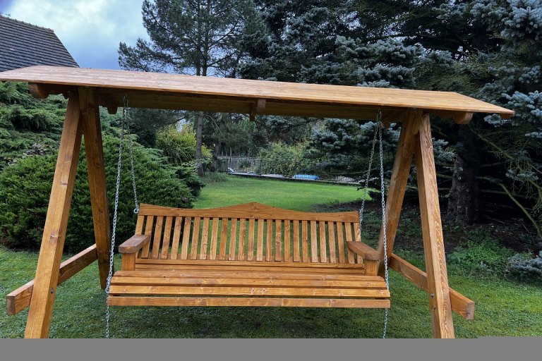 Zahradní houpačka Relax 3 - zlatý dub - foto č. 7