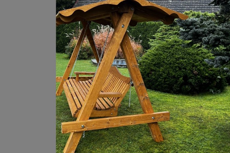 Zahradní houpačka Relax 3 - zlatý dub - foto č. 6