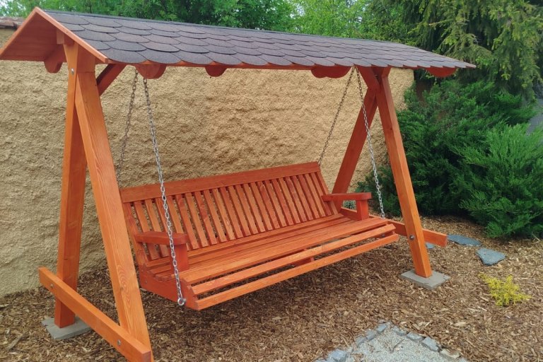 Zahradní houpačka Relax - lazura mahagon - foto č. 2