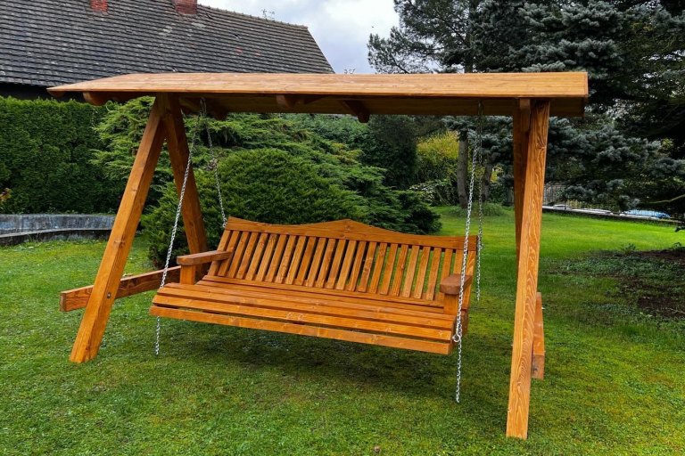 Zahradní houpačka Relax - lazura dub světlý - foto č. 6